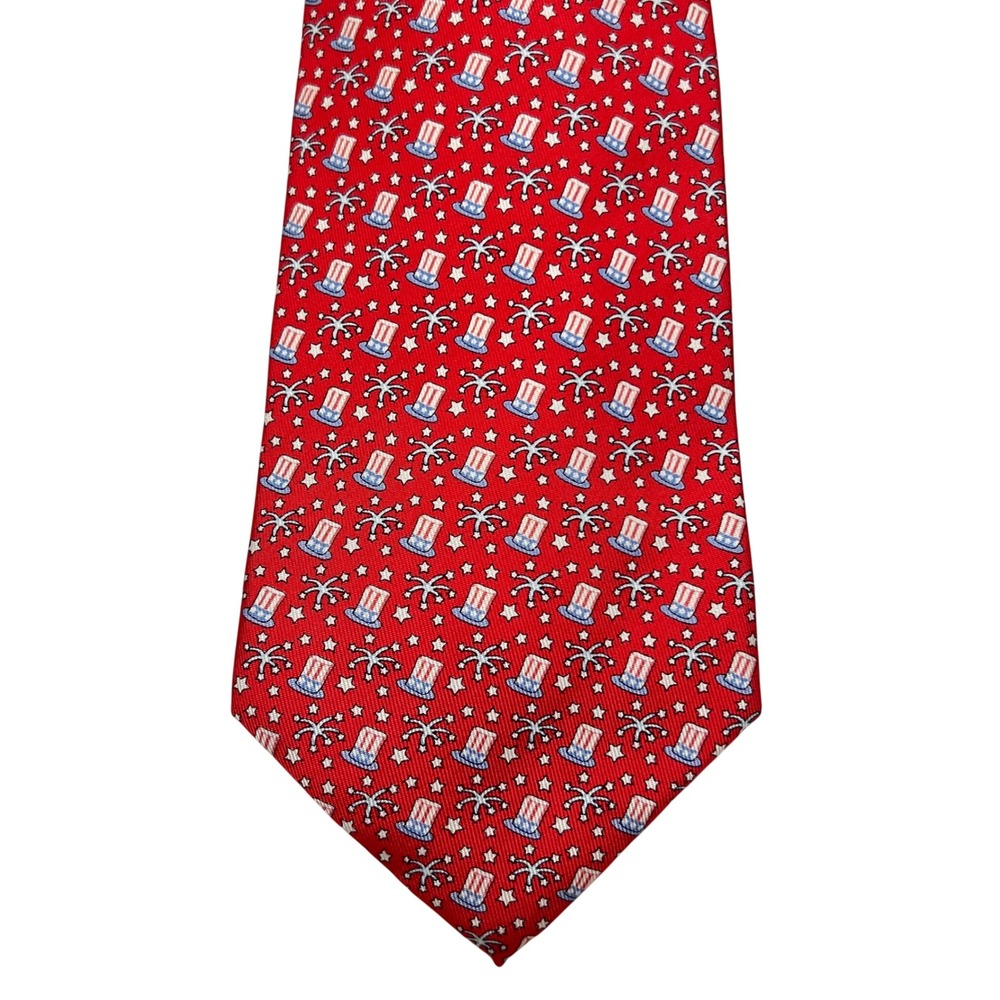 Vineyard Vines Red White Blue Silk Patriotic Fireworks 4th of July 250 Necktie